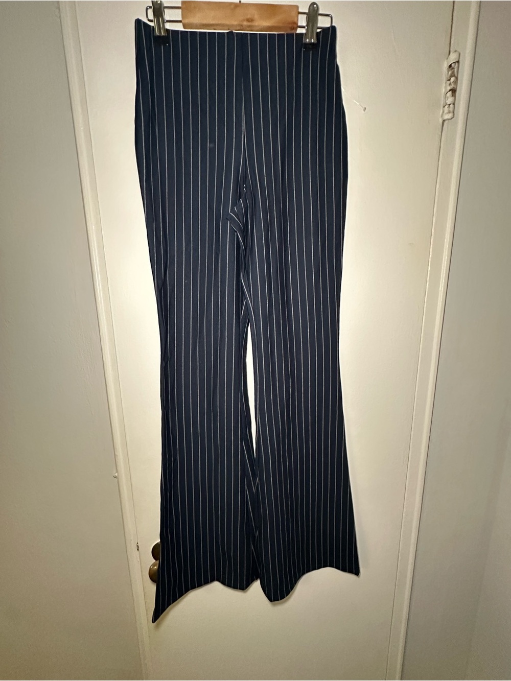 Forever 21 Navy Pinstripe Flare Pants